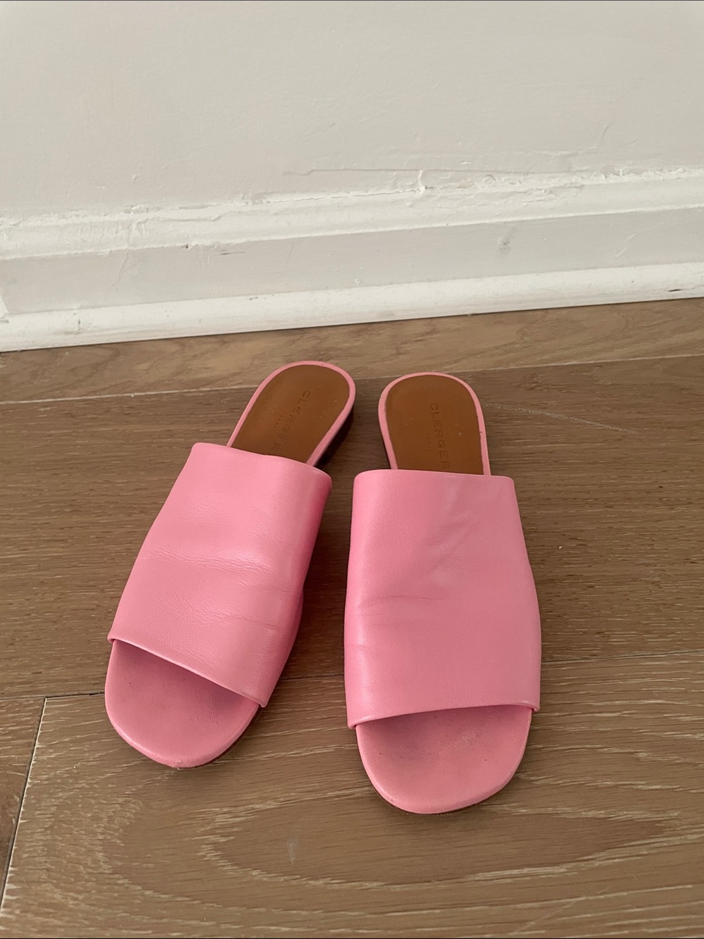 Robert Clergerie Pink Leather Slide Mules